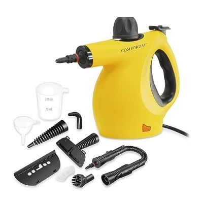 Afbeelding van Comforday Stoompistool aluminium ketel 9 accessoires voor het verwijderen van vloervlekken, tapijten, gordijnen, autostoelen, keuken, bedwantsen, badkamers enz