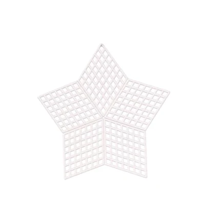 Afbeelding van Vaessen Creative Kunststof canvas, stervorm, 7 stuks, zachte netvellen, voor knutselen, borduren en kruissteek, 10 diameter 8 cm, transparant