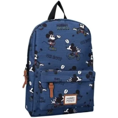 Afbeelding van mybagstory Rugzak Mickey Mouse Disney Kind Kinderdagverblijf School Schooltas voor jongens Maat 33 cm Verstelbare bandjes Cadeau idee, Blauw, Blauw