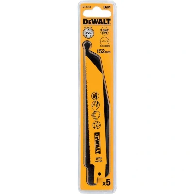 Image de DEWALT DT2348 QZ lame de scie alternative BiM 152x1,8 2,5mm coupe rapide dans tous les matériaux (5 pcs)