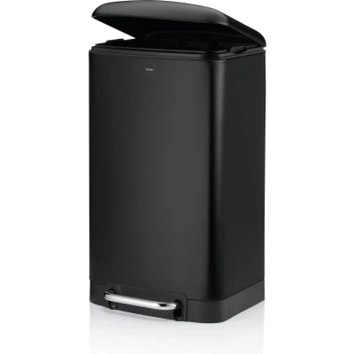 Afbeelding van Afvalemmer, RVS, Zwart, 30 L Kela Davino