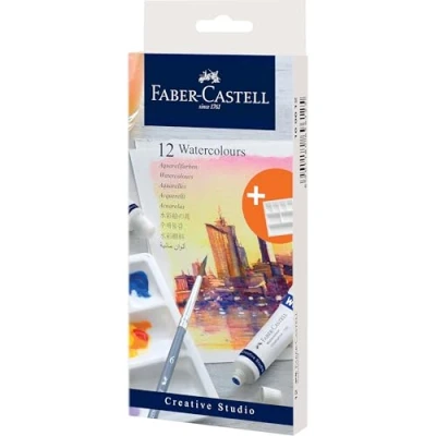 Afbeelding van Faber Castell waterverf tubes 9ml 12 stuks assorti kleuren FC 169612