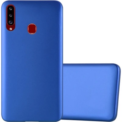 Afbeelding van Cadorabo Hoesje geschikt voor Samsung Galaxy A20s in METAAL BLAUW Beschermhoes gemaakt van flexibel TPU silicone Case Cover