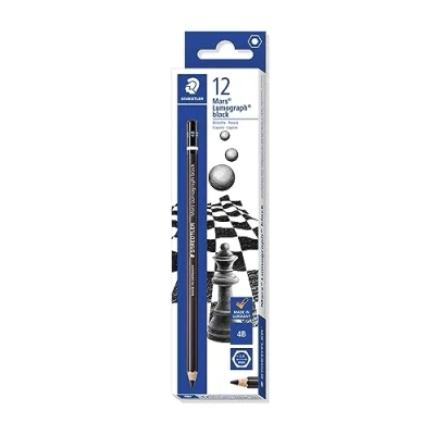 Afbeelding van STAEDTLER 100B 4B Mars Lumograph Premium potloden, hardheid 4B, zwart, 12 stuks