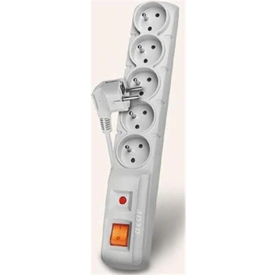 Image de Multiprise avec interrupteur : 5 prises, cable de 1,5 m, noire