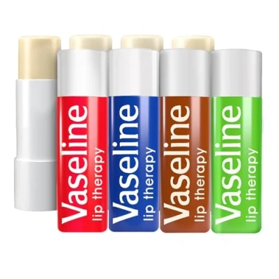 Afbeelding van Vaseline Lip Therapy Hydraterende lippenbalsem, verpakking van 4 Rosy, Original, Cocoa Butter en Aloë Vera (4 stuks lippenbalsems)