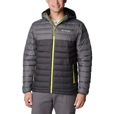 Afbeelding van Columbia Powder Lite Donsjack met capuchon voor heren, 1 stuk, Shark, City Grey