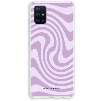Afbeelding van Case Company® hoesje geschikt voor Samsung Galaxy A51 4G Swirl Paars Soft Cover Telefoonhoesje Bescherming aan alle Kanten en Schermrand