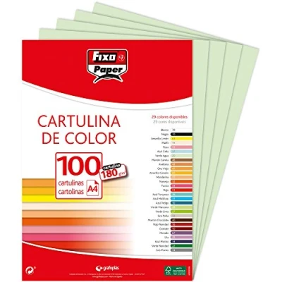Afbeelding van Fixo Paper 1110420 karton, A4, 180 g, groen, 100 vellen