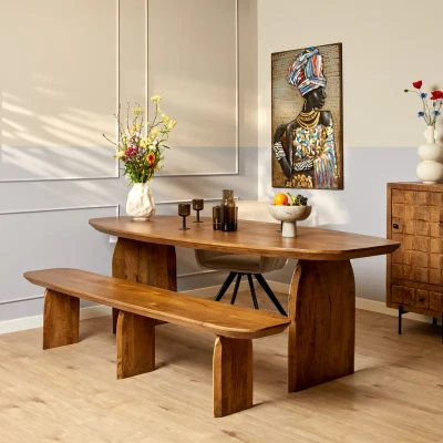 Afbeelding van StarFurn Eetkamerbank Tense Naturel 220cm