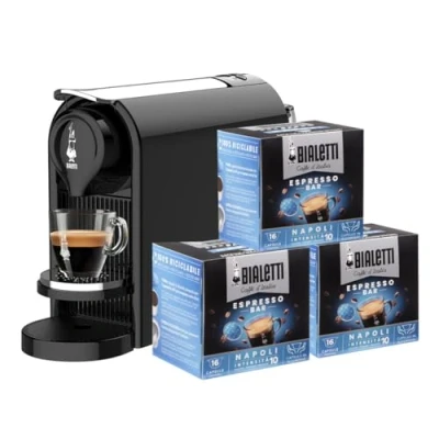 Afbeelding van Bialetti Gioia PLUS Espressomachine voor aluminium capsules, met 48 werkt uitsluitend zwart