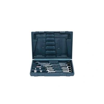 Afbeelding van KS TOOLS 503.4260 Set ratelringsteeksleutels 72 19, 8 Chroom vanadium staal Met adapter