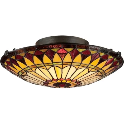 Afbeelding van Bohemian Plafondlamp Steady Lighting Glas E27 L: 43.2cm Voor Binnen Woonkamer Eetkamer Brons
