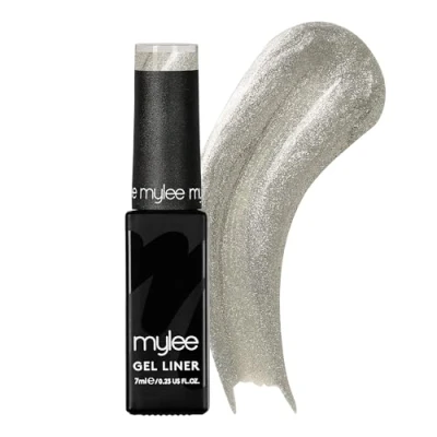 Afbeelding van Mylee Nagellak, 7 ml, Silver Screen, met geïntegreerde kwast voor nail art, manicure, pedicure, UV/LED, professioneel en thuisgebruik, eenvoudig duurzaam aan te brengen