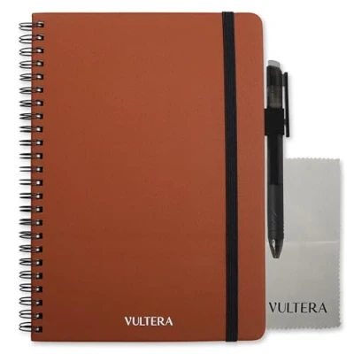 Afbeelding van Vultera uitwisbaar notitieboek A5 Leer Terra Brown