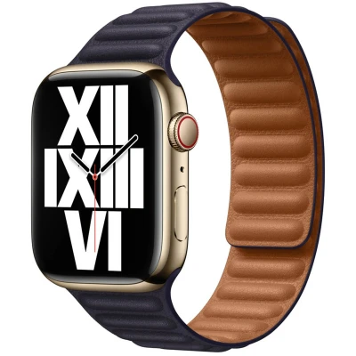 Afbeelding van Apple origineel Leather Link Watch S/M 42mm / 44mm 45mm 49mm Ink MP873AM/A