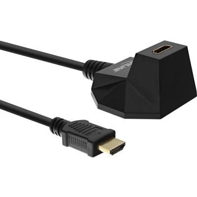 Afbeelding van HDMI verlengkabel met stand versie 2.0 (4K 60Hz HDR) / zwart 5 meter