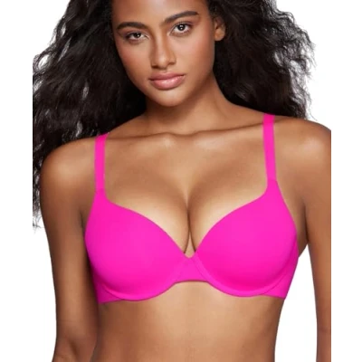 Afbeelding van DOBREVA Push up beugelbeha voor dames, zacht, gevoerd, comfortabel, sexy, Glanzend fuchsia
