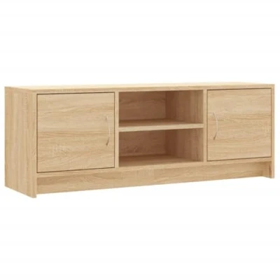 Afbeelding van Tv meubel 102x30x37,5 cm bewerkt hout sonoma eikenkleurig