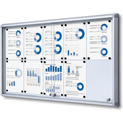 Afbeelding van Indoor Vergrendelbaar Notitiebord met Schuifdeuren SCSL 10x A4 Syna SCSL10XA4 Horeca &amp; Professioneel