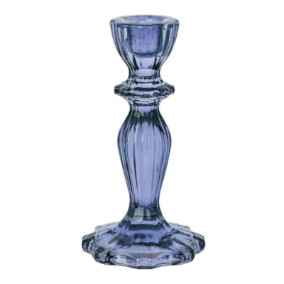 Afbeelding van Talking Tables Kegelvormige glazen kandelaar in marineblauw voor binnen of buiten, elegante kersttafeldecoratie woondecoratie, diner, verjaardag, bruiloft, gemaakt door