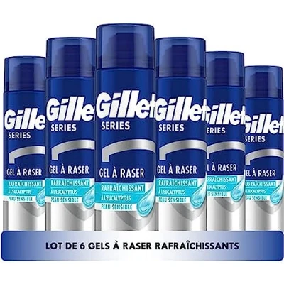 Afbeelding van x6 Gillette Gevoelige Huid Scheergel Series 200 ml