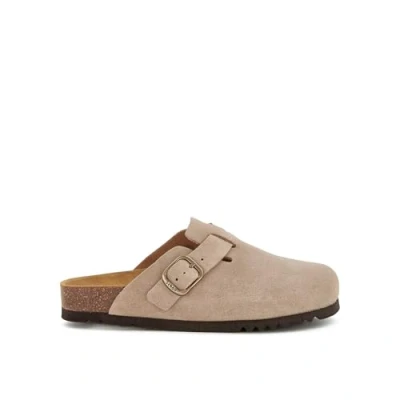 Afbeelding van SCHOLL FAE NEW Suede SA Womens Dark Beige FALSO Clogs Maat 36