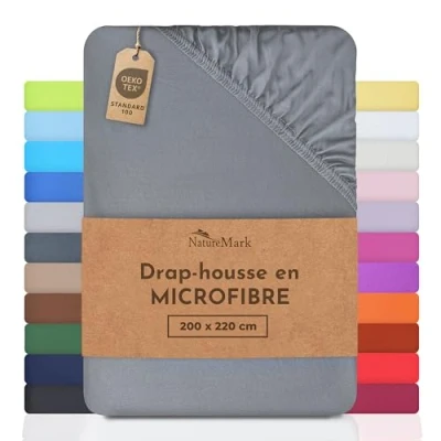 Afbeelding van NatureMark Microvezel hoeslaken tegen een betaalbare prijs. Veel merkmaten en kleuren (middengrijs, 200 x 220 cm)