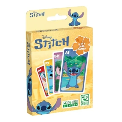 Afbeelding van Shuffle Stitch 4 in 1 kaartspel 7 gezinnen, strijd, memo en actie Disney Lilo &amp; voor kinderen, familie vrienden vanaf jaar, 2 spelers