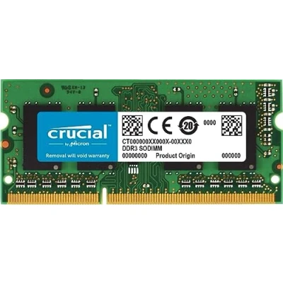 Afbeelding van Crucial CT102464BF160B 8GB DDR3 1600MHz CL11 SODIMM laagspanning RAM geheugen voor laptop