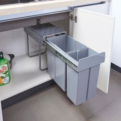 Afbeelding van Inbouw prullenbak Froland 1x20 L en 1x10 grijs