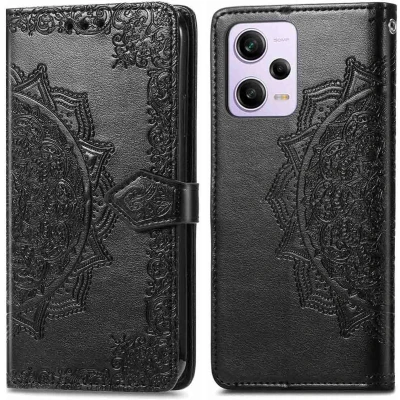 Afbeelding van iMoshion Hoesje Geschikt voor Xiaomi Redmi Note 12 Pro Met Pasjeshouder Mandala Bookcase Zwart