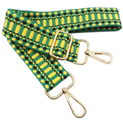 Afbeelding van Verstelbare geelgroene vervangende schouderriem, handtasriem, vervanging, universele reserve riem met gouden gesp voor dames, handtas, schoudertas, accessoires, 3,8 cm, 801