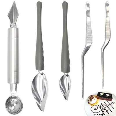 Afbeelding van Decoratielepel set roestvrij staal decoratieve lepel DIY gereedschap saus dessert taart decoreren tools