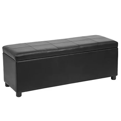 Afbeelding van Corium Ottomaanse divan (119 x 38 45 cm) (zwart) zitbank kussens bank kruk bedkruk kofferbak