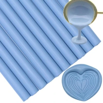 Afbeelding van Atobpp Set van 10 stoffige blauwe wasstaafjes voor lijmpistool 0,43 inch (stofblauw)