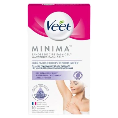 Afbeelding van Veet Koude Waxstrips Minima Oksels Hypoallergeen 16 stuks