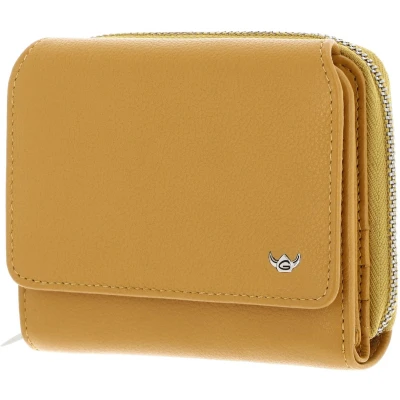 Afbeelding van Golden Head Leren Portemonnee Madrid RFID Protect Zipped Billfold Coin Wallet Gamboge Mosterdgeel