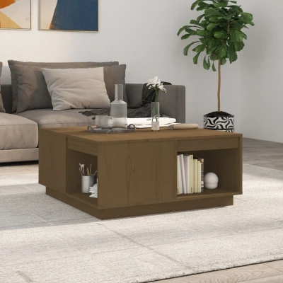 Afbeelding van Salontafel 80x81x36,5 cm massief grenenhout honingbruin