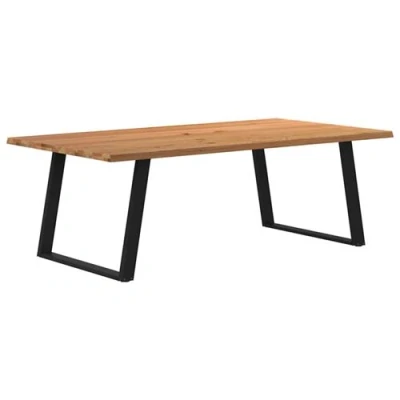 Image de vidaXL Table à manger et bord naturel bois massif chêne rectangulaire3305130