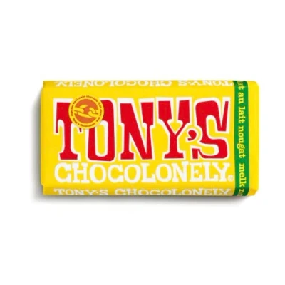 Afbeelding van Chocolade Tony&#039;s Chocolonely melk noga reep 180gr