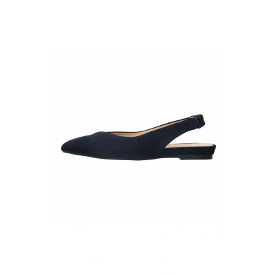 Afbeelding van Manfield Slingback ballerina ́s, Dames, Maat: 36, Blau Veloursleer