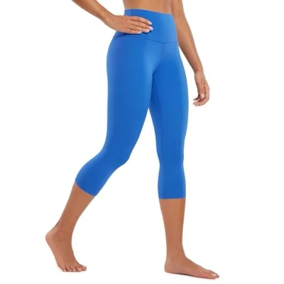 Afbeelding van CRZ YOGA Butterluxe ontspanningslegging voor dames, 48 cm, training, capri, yogabroek, Sprankelend blauw, 38