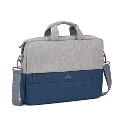 Afbeelding van Rivacase grijs/donkerblauw anti diefstal laptoptas 15,6&quot; (15.60&quot;, Universeel), Laptoptas, Grijs