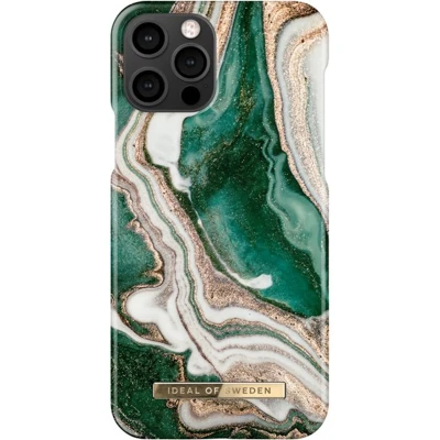 Afbeelding van iDeal of Sweden iPhone 12 Pro Backcover hoesje Golden Jade Marble