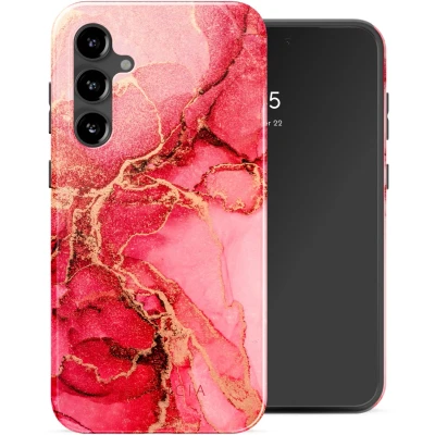 Afbeelding van Selencia Hoesje Geschikt voor Samsung Galaxy S23 FE Vivid Backcover Rosy Marble