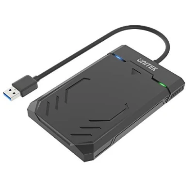Afbeelding van UNITEK Externe harde schijf behuizing voor 2,5 inch HDD/SSD SATA I/II/III met geïntegreerde 3.0 kabel, montage zonder gereedschap, zwart Y 3036