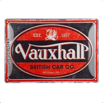 Afbeelding van Metalen Wandbord Vauxhall Vintage Oval 20 x 30 cm Reliëf