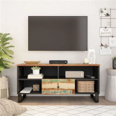 Afbeelding van Tv meubel 100x33x46 cm massief hout gerecycled en bewerkt
