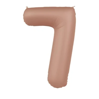 Afbeelding van Folat Folieballon Cijfer 7 Vintage Rose 86 cm